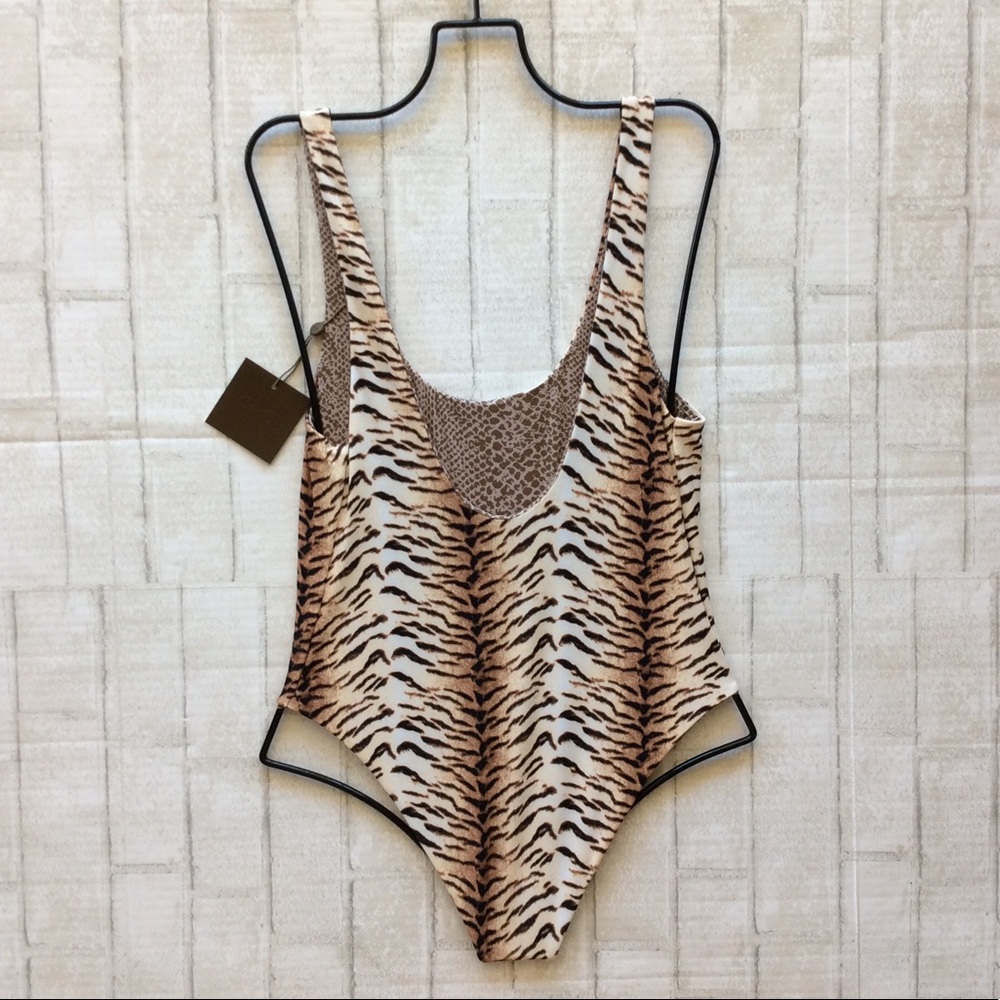 Acacia Swim Tiger PALM SPRINGS High Cut 1 PC. - Picture 2 of 7